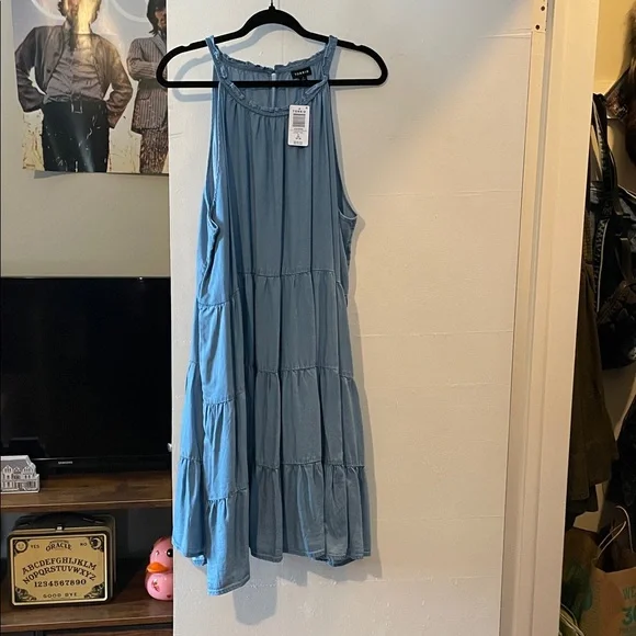 NWT Torrid Trapeze mini dress tencel denim size 2 2x 18 20 - Picture 6 of 7